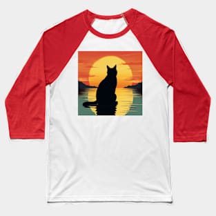 Retro Cat Shirt Baseball T-Shirt